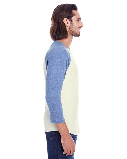 Unisex Triblend Three-Quarter Sleeve Raglan T-Shirt - Image 10