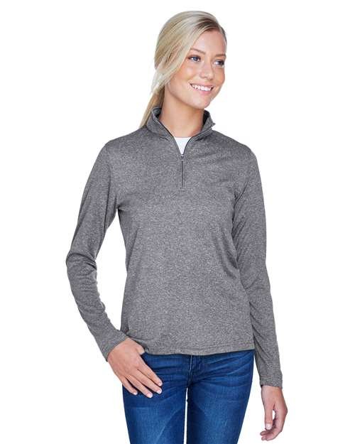 Women's Cool & Dry Heathered Performance Quarter-Zip Pullover - Image 9