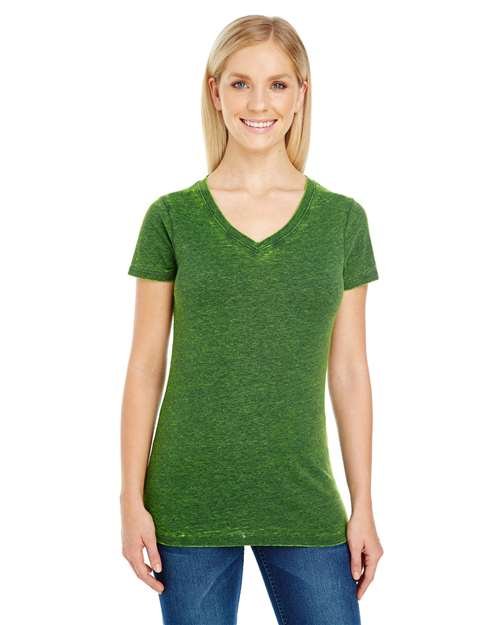 Women's Cross Dye V-Neck T-Shirt - Image 6