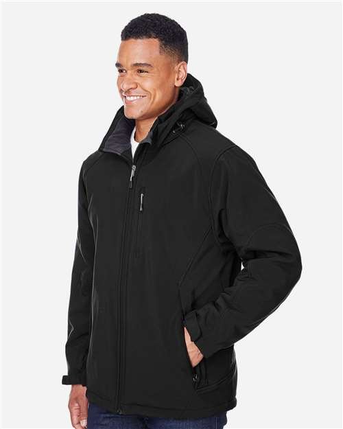 Men's Glacier Insulated Three-Layer Fleece Soft Shell Hood Jacket with Detachable Hood - Image 4