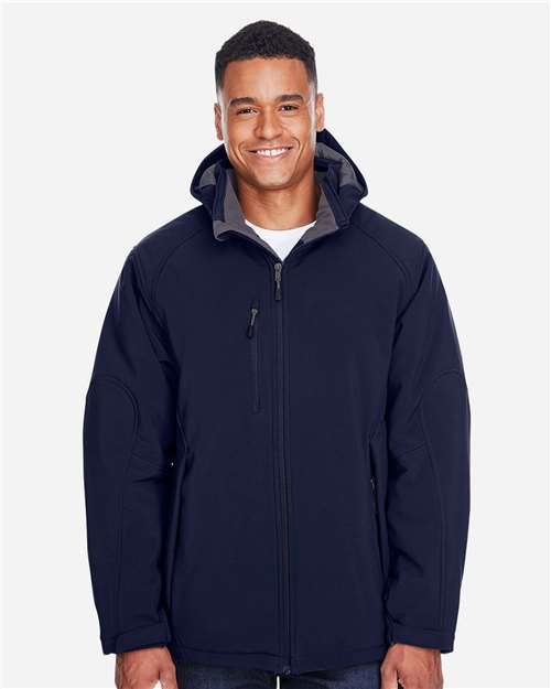 Men's Glacier Insulated Three-Layer Fleece Soft Shell Hood Jacket with Detachable Hood - Image 9