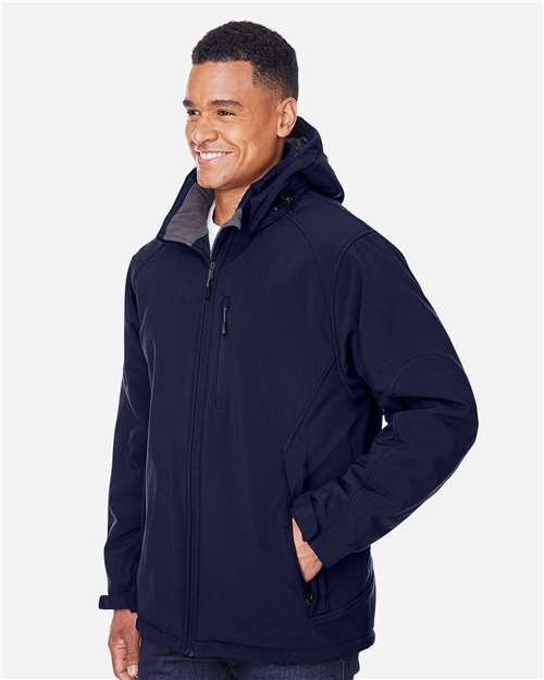 Men's Glacier Insulated Three-Layer Fleece Soft Shell Hood Jacket with Detachable Hood - Image 10