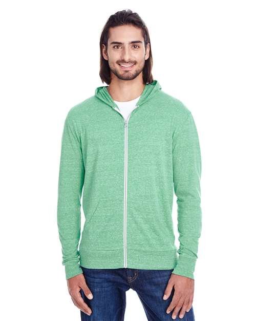 Unisex Triblend Full-Zip Lightweight Hooded Sweatshirt - Image 6