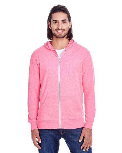 Unisex Triblend Full-Zip Lightweight Hooded Sweatshirt - Image 12