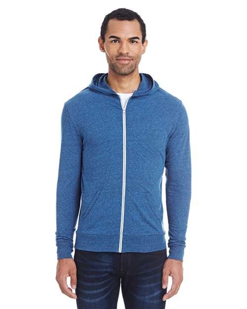 Unisex Triblend Full-Zip Lightweight Hooded Sweatshirt - Image 15