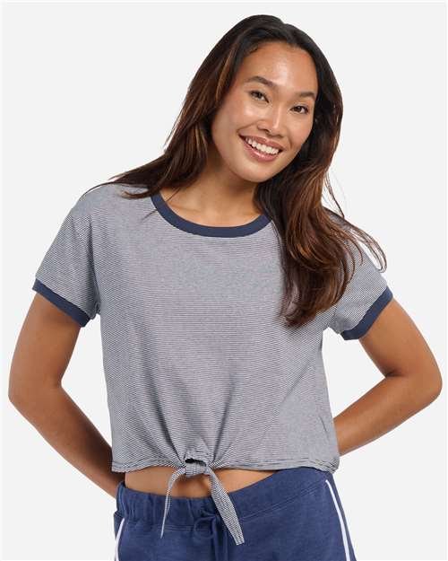 Women's Striped Tie Front T-Shirt - Image 8