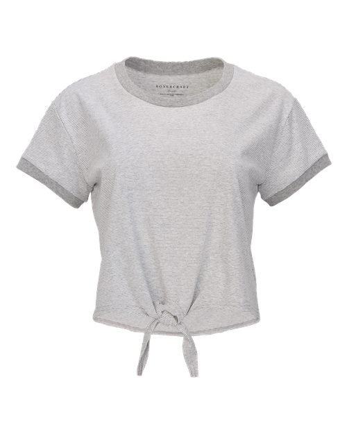 Women's Striped Tie Front T-Shirt - Image 10