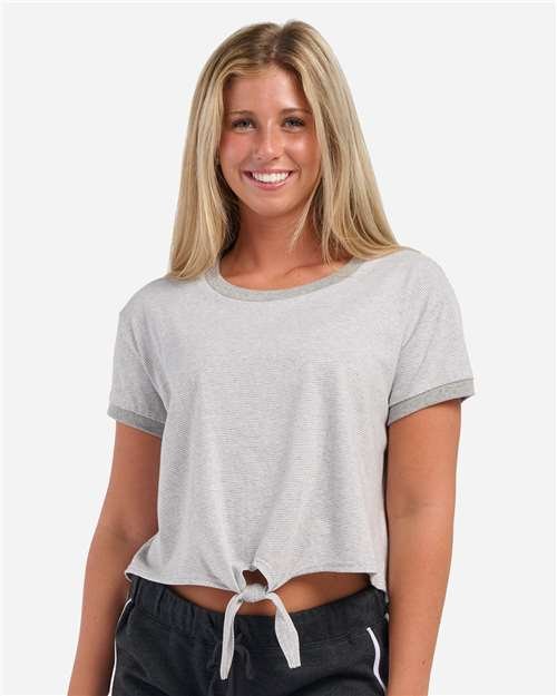 Women's Striped Tie Front T-Shirt - Image 12