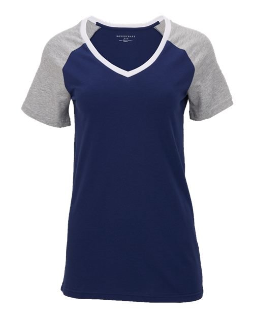 Women's Colorblocked V-Neck T-Shirt - Image 6