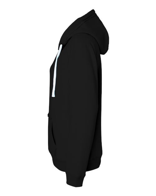 Women's Sueded V-Neck Hooded Sweatshirt - Image 3