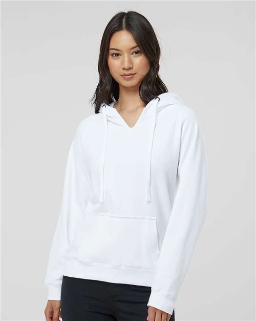 Women's Sueded V-Neck Hooded Sweatshirt - Image 17
