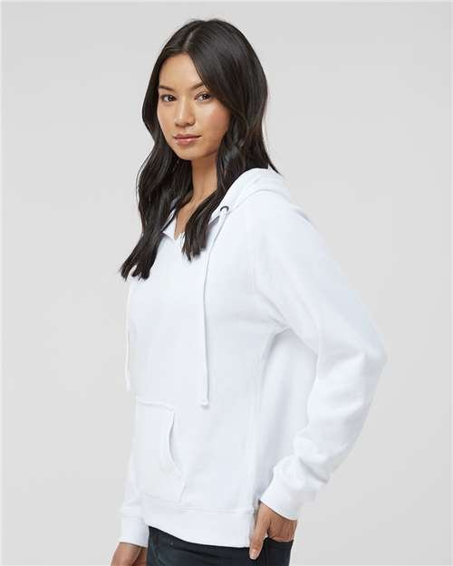 Women's Sueded V-Neck Hooded Sweatshirt - Image 18