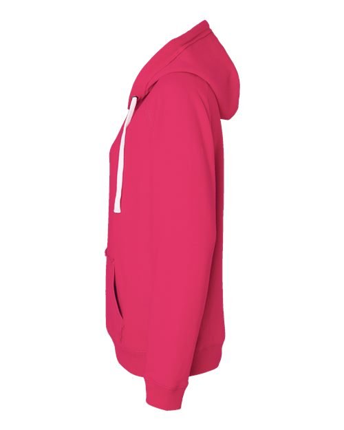 Women's Sueded V-Neck Hooded Sweatshirt - Image 22