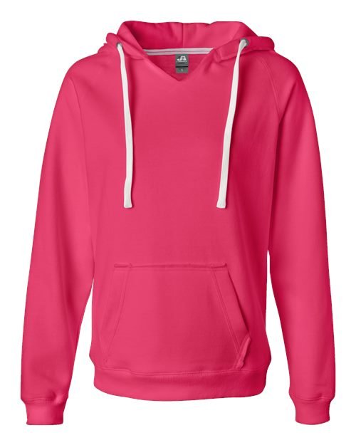 Women's Sueded V-Neck Hooded Sweatshirt - Image 20