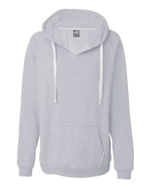 Women's Sueded V-Neck Hooded Sweatshirt - Image 8