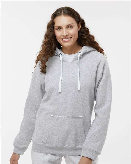 Women's Sueded V-Neck Hooded Sweatshirt - Image 11