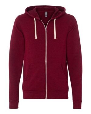 Alternative view of Unisex Triblend Sponge Fleece Full-Zip Hoodie Sweatshirt