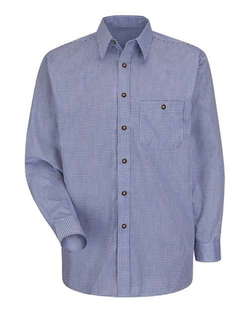 Men's Mini-Plaid Uniform Long Sleeve Shirt - Image 10
