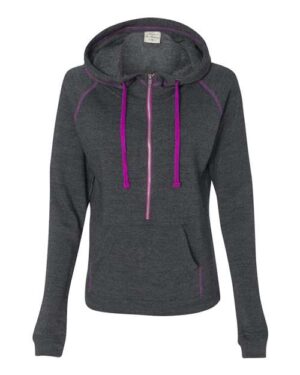 Women's Triblend Half-Zip Hooded Sweatshirt