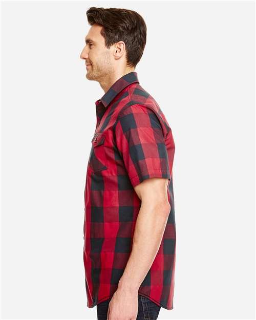 Men's Buffalo Plaid Short Sleeve Shirt - Image 15