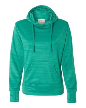 Women's Odyssey Striped Performance Fleece Lapover Hooded Sweatshirt