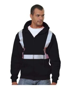 Alternative view of Men's USA-Made Hi-Visibility Full-Zip Hooded Sweatshirt