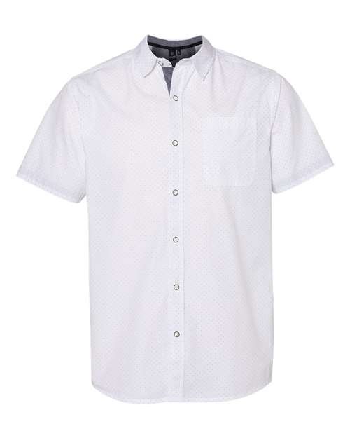 Men's Peached Printed Poplin Short Sleeve Shirt