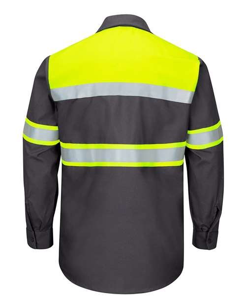 Men's Tall Hi-Visibility Colorblock Ripstop Long Sleeve Work Shirt - Image 2