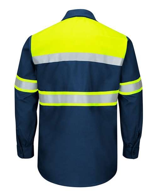 Men's Tall Hi-Visibility Colorblock Ripstop Long Sleeve Work Shirt - Image 5