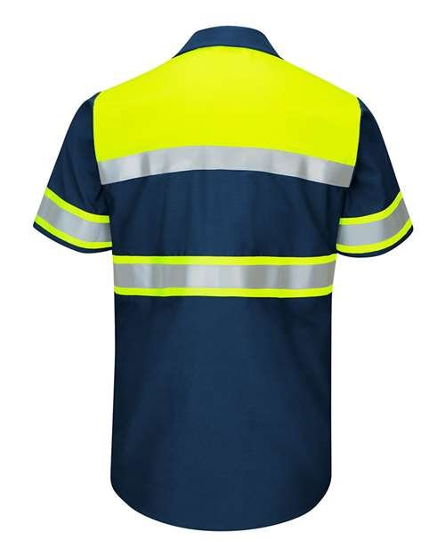 Men's Tall Hi-Visibility Colorblock Ripstop Short Sleeve Work Shirt - Image 5
