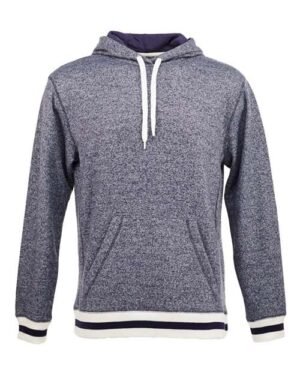 Unisex Peppered Fleece Lapover Hooded Sweatshirt
