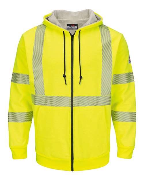 Men's Tall Hi-Visibility Zip-Front Hooded Fleece Sweatshirt with Waffle Lining