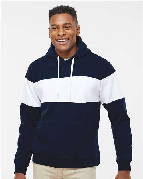 Men's Varsity Fleece Colorblocked Hooded Sweatshirt - Image 17