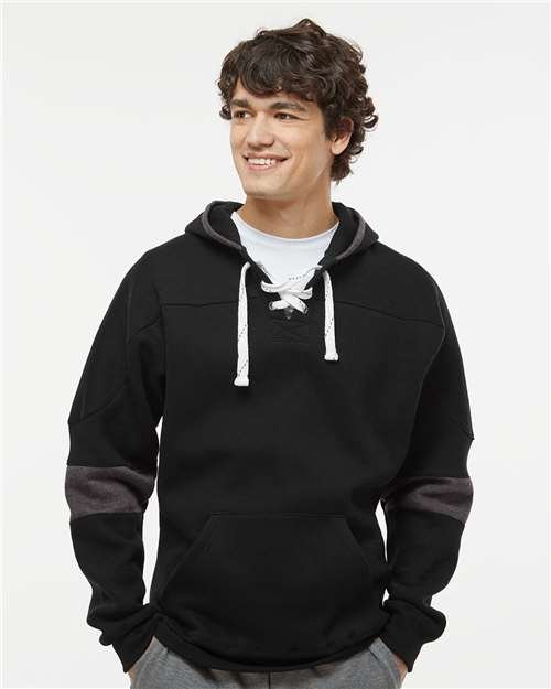 Men's Sport Lace Colorblocked Fleece Hooded Sweatshirt - Image 4