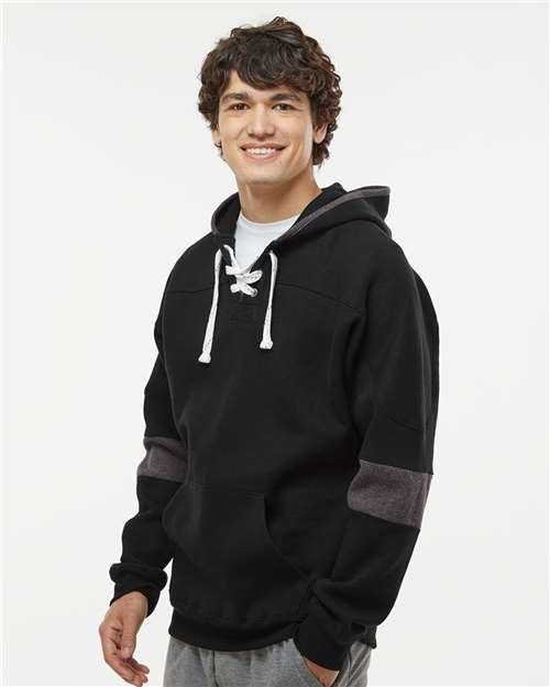 Men's Sport Lace Colorblocked Fleece Hooded Sweatshirt - Image 5