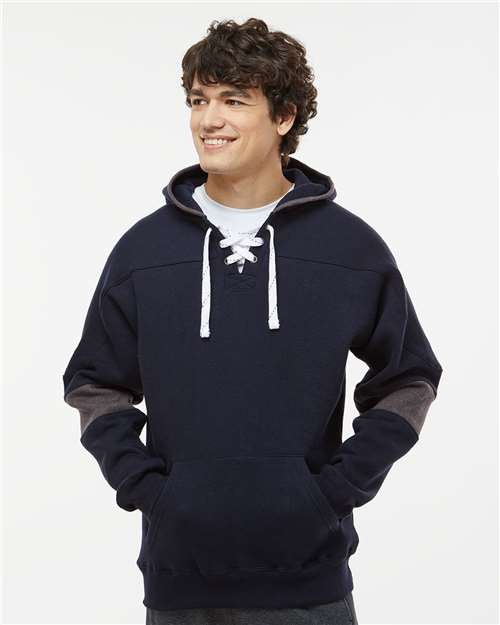 Men's Sport Lace Colorblocked Fleece Hooded Sweatshirt - Image 11