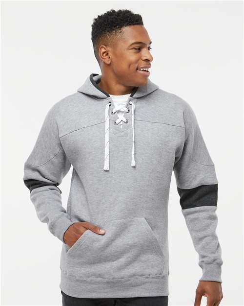 Men's Sport Lace Colorblocked Fleece Hooded Sweatshirt - Image 17