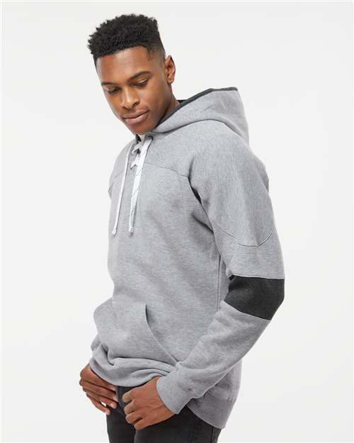 Men's Sport Lace Colorblocked Fleece Hooded Sweatshirt - Image 18
