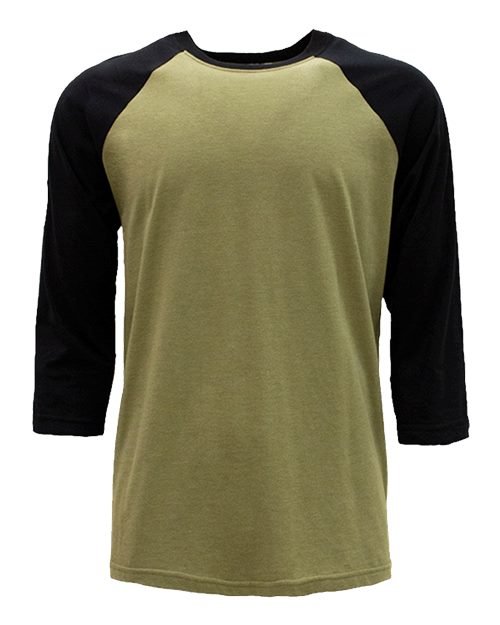 Unisex CVC Three-Quarter Sleeve Raglan T-Shirt - Image 3