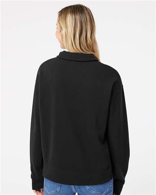 Women's Sueded Fleece Quarter-Zip Sweatshirt - Image 6