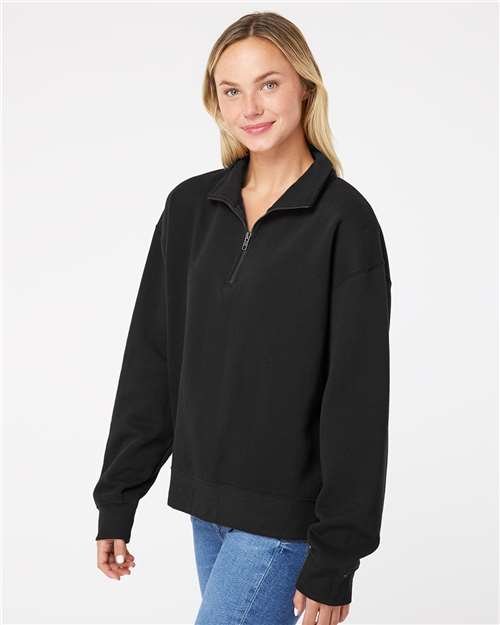 Women's Sueded Fleece Quarter-Zip Sweatshirt - Image 5
