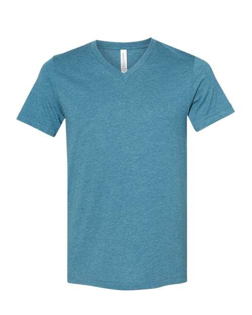 Unisex Heather CVC V-Neck Tee - Image 20