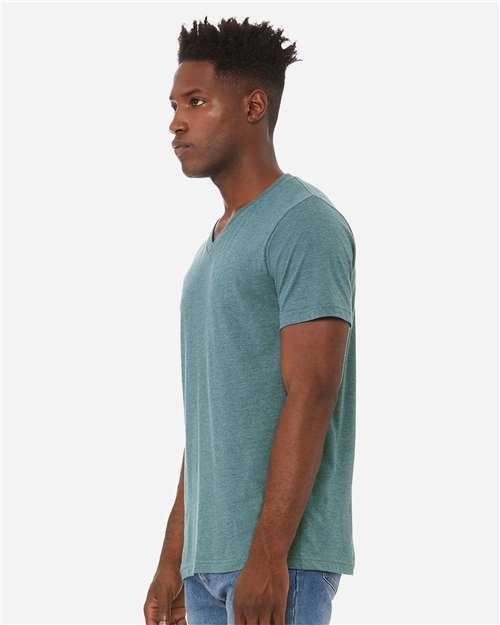Unisex Heather CVC V-Neck Tee - Image 24