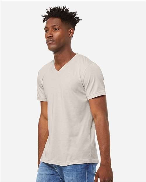 Unisex Heather CVC V-Neck Tee - Image 31