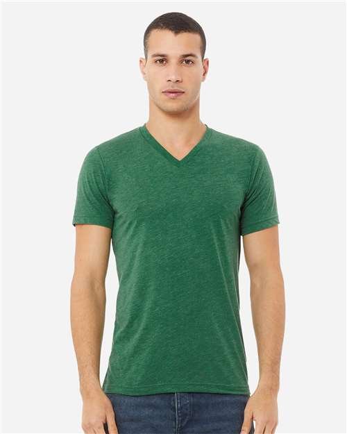 Unisex Heather CVC V-Neck Tee - Image 36