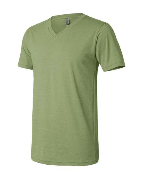 Unisex Heather CVC V-Neck Tee - Image 41