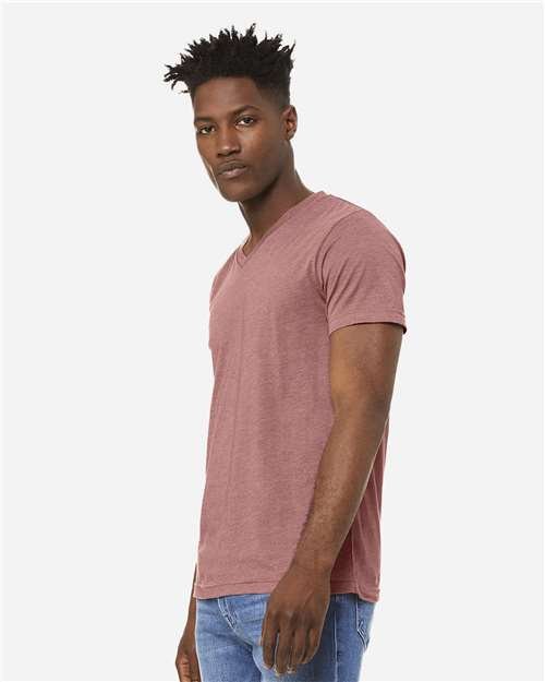 Unisex Heather CVC V-Neck Tee - Image 46