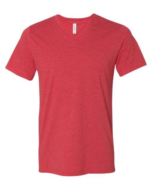 Unisex Heather CVC V-Neck Tee - Image 51