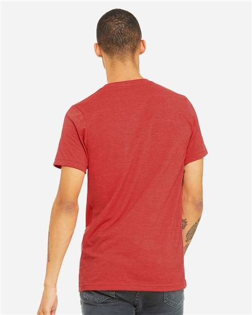 Unisex Heather CVC V-Neck Tee - Image 56