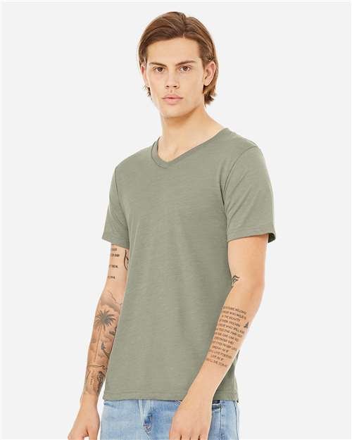 Unisex Heather CVC V-Neck Tee - Image 64